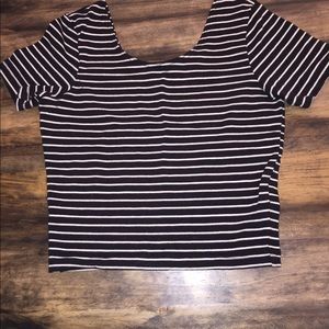 American apparel striped crop top